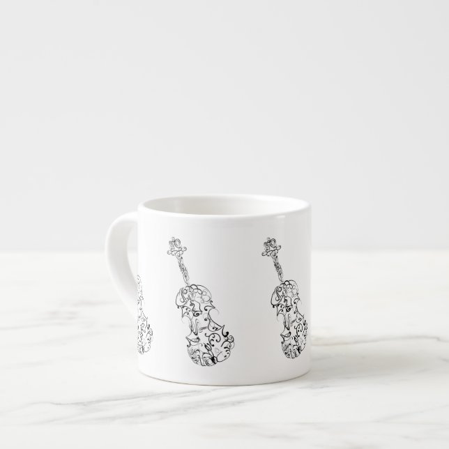 Espresso-Violinen-Linie Zeichnen Espressotasse (Vorderseite Links)