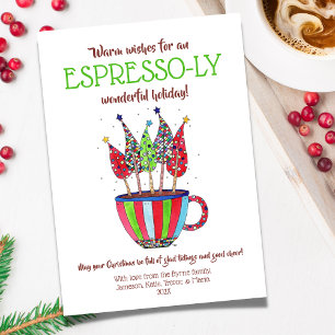 Espresso Weihnachtsbaumen Feiertagskarte