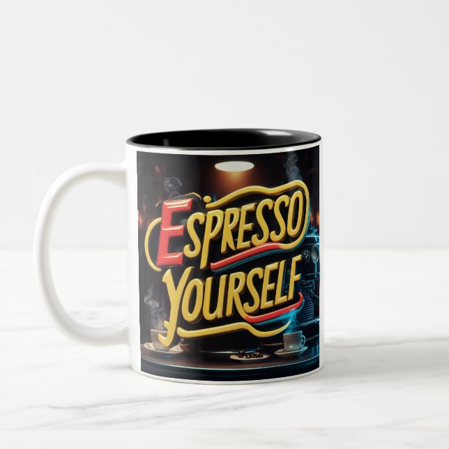 "Espresso Yourself" Zweifarbige Tasse (Links)