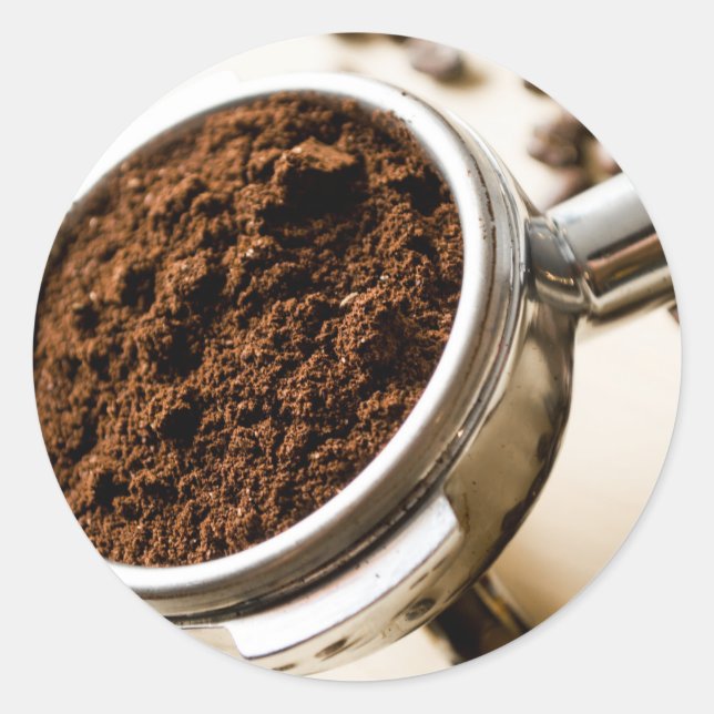 Espressoferien für Cappuccino Runder Aufkleber (Vorderseite)