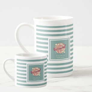 Espressokaffee Tasse mit aquamarinen Streifen Corn