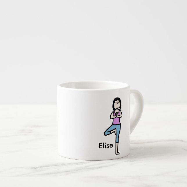 Espressoschale Cartoon des Yogagurus Espressotasse (Vorderseite Rechts)