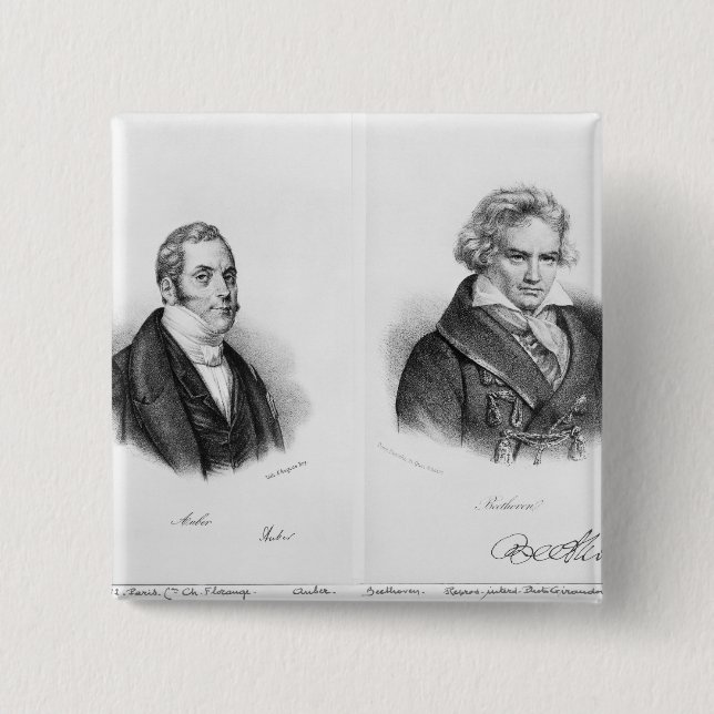 Esprit Auber und Ludwig van Beethoven Button (Vorderseite)