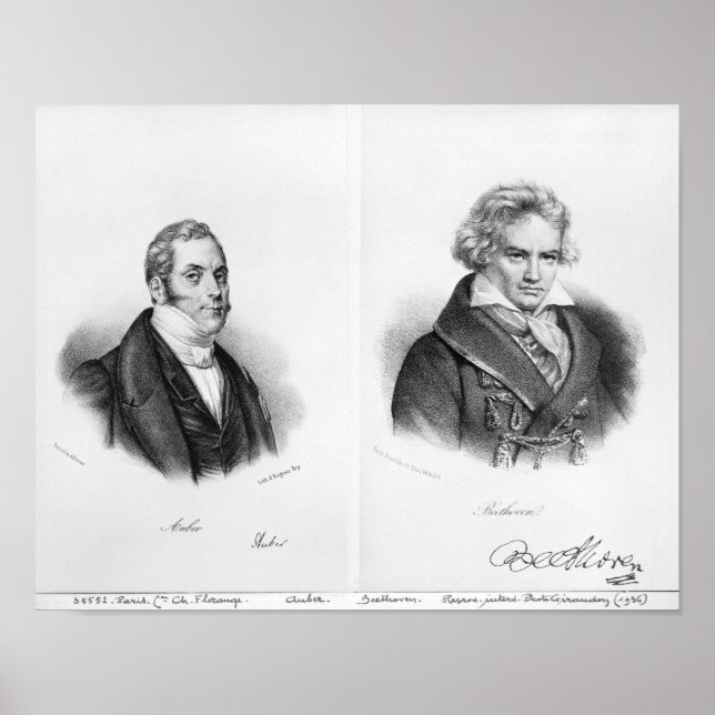 Esprit Auber und Ludwig van Beethoven Poster (Vorne)