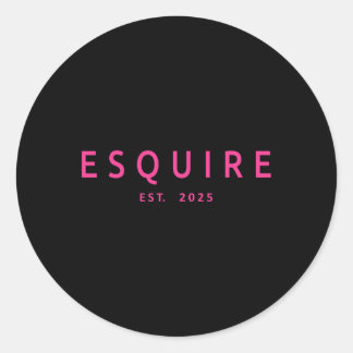 Esquire Est 2025 Women Lawyer Attorney Law School Runder Aufkleber