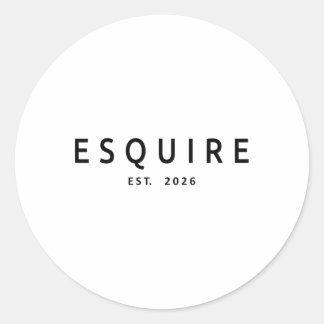 Esquire Est. 2026, Rechtsanwalt Anwalt Jurastudent Runder Aufkleber