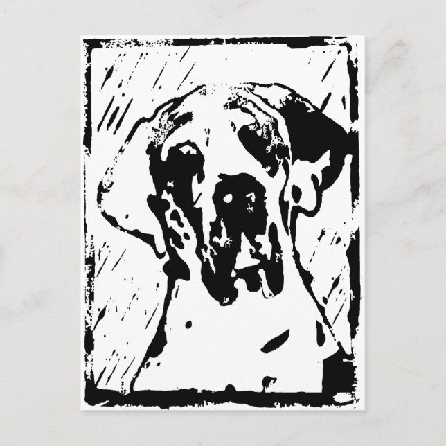 Esra Harlekin Great Dane Postkarte (Vorderseite)