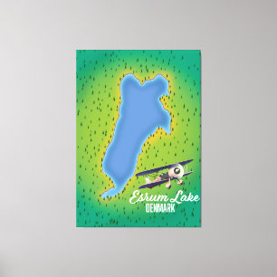 Esrum Lake Denmark Reisekarte Leinwanddruck