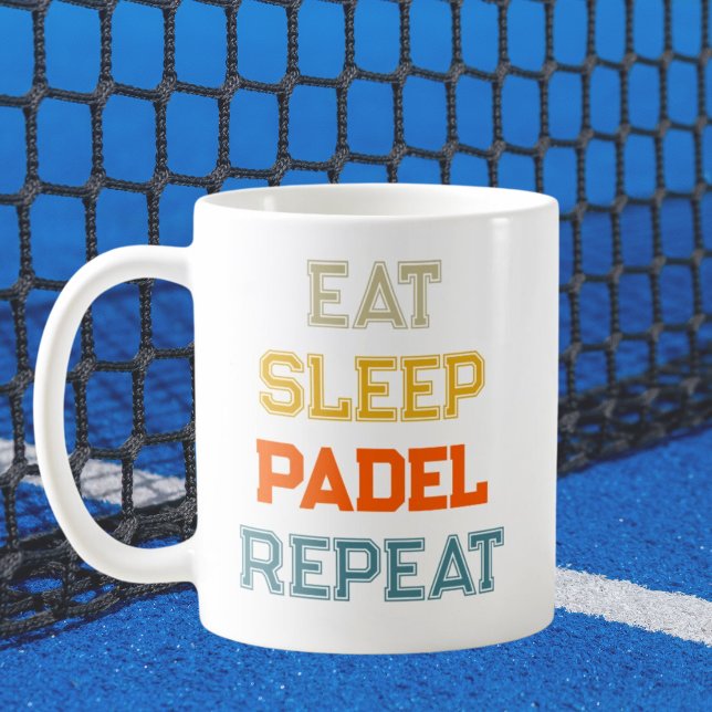 Ess Schlaf Pdel wiederholen Padel Spieler Rettro Kaffeetasse (eat sleep padel repeat padel player retro coffee mug
)