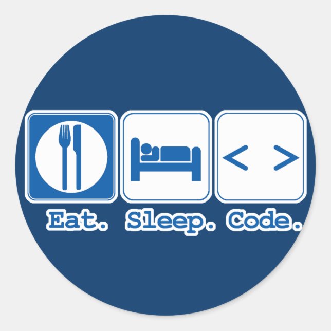 Ess Sleep Code (HTML) Runder Aufkleber (Vorderseite)