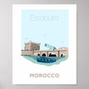 Essaouira city travel poster - morocco travel post