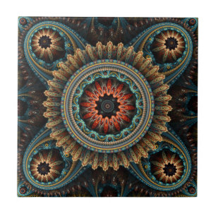Essaouira Floral Mandala Pattern Fliese