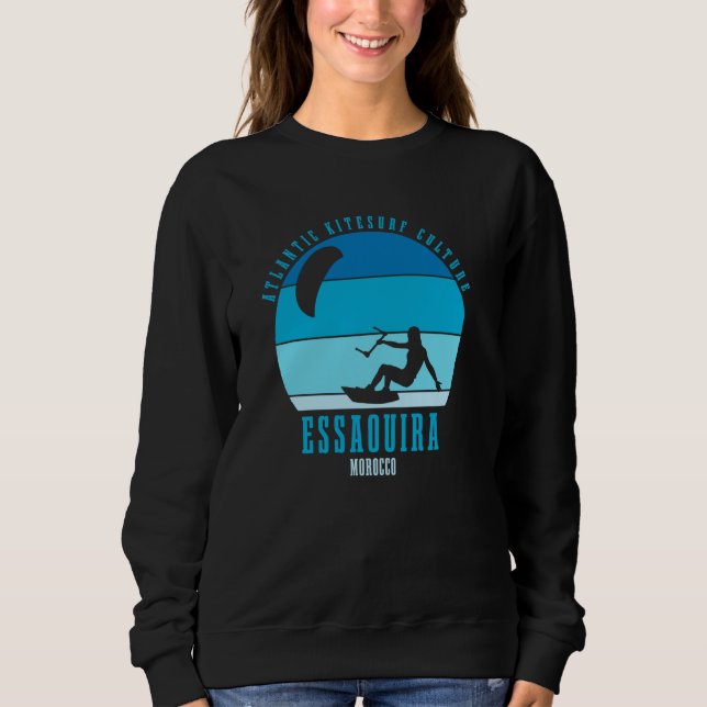 Essaouira Kitesurfing Atlantic Kitesurfer Girl Sweatshirt (Vorderseite)