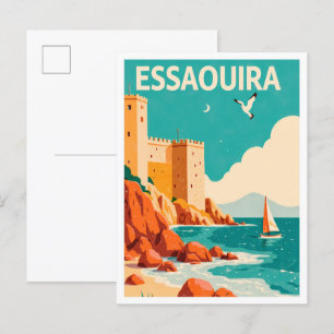 Essaouira Marokko Vintage Illustration Postkarte