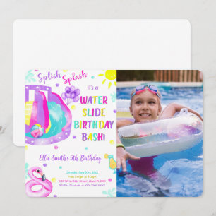 Essbare Wasserrutsche Geburtstagsfeier Foto Einlad Einladung