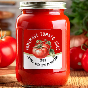 Essbarer hausgemachter Tomatensaft mit roter Tomat Quadratischer Aufkleber