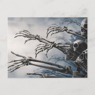 Esse Drink werden Zombie Skeleton Halloween-Karte  Postkarte