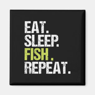 Esse Schlafe Fische Wiederhole Shirt Angeln Fische Magnet