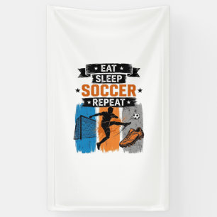 Esse Schlafe Fußball Wiederhole Vintage Fußballspi Banner