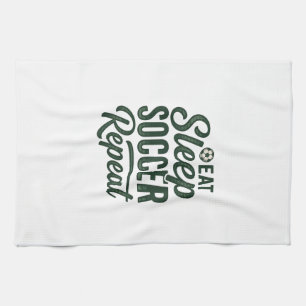 Esse Schlafe Fußball Wiederhole Vintage-Shirt-Desi Geschirrtuch