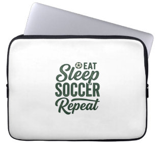Esse Schlafe Fußball Wiederhole Vintage-Shirt-Desi Laptopschutzhülle