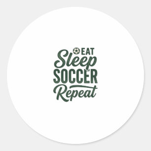 Esse Schlafe Fußball Wiederhole Vintage-Shirt-Desi Runder Aufkleber
