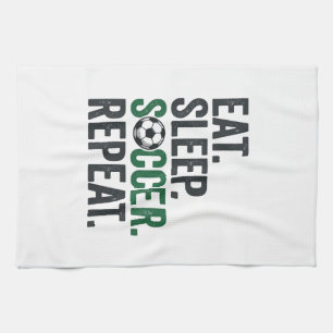 Esse Schlafe Fußball Wiederhole Vintage T-Shirt De Geschirrtuch