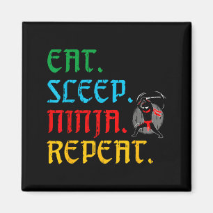 Esse Schlafe Ninja Wiederhole Lustig Martial Arts  Magnet