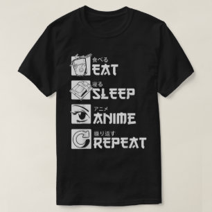 Esse Schlafen Anime Wiederholen Otaku-Lebensdesign T-Shirt