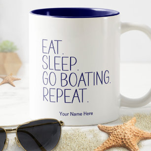 Esse Schlafen Los Segeln Wiederholen Lustiger Kapi Zweifarbige Tasse