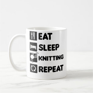 Esse Schlafen Wiederholen Design Stricken Oma Kaffeetasse