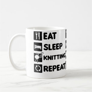 Esse Schlafen Wiederholen Design Stricken Oma Kaffeetasse