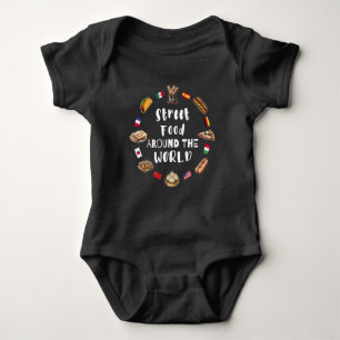 Essen auf der Straße auf der ganzen Welt Baby Strampler