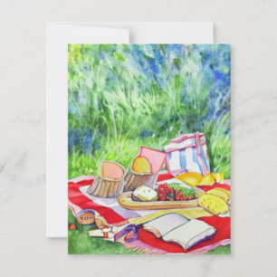 Essen außerhalb Aquarellfarben Mitteilungskarten