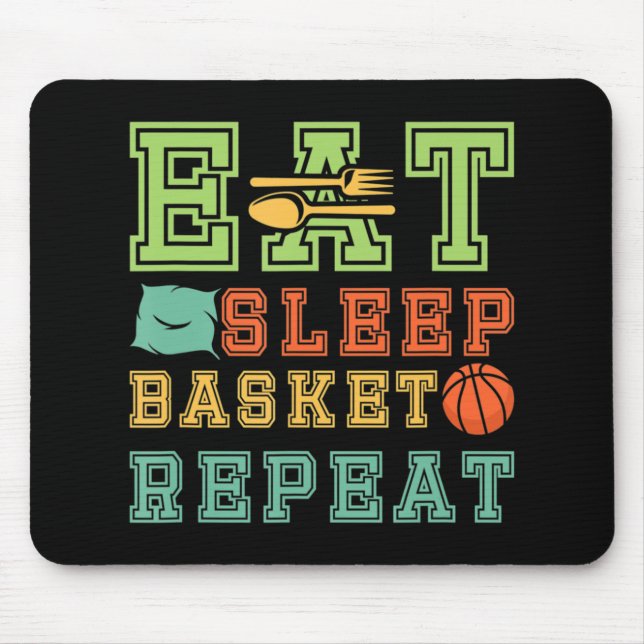 Essen. Basketball-Schlaf wiederholen Phantastische Mousepad (Vorne)