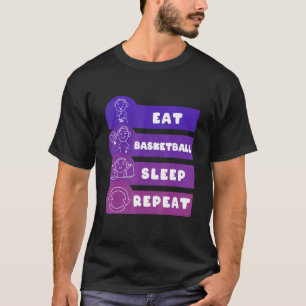 Essen Basketballschläft Wiederholung T-Shirt