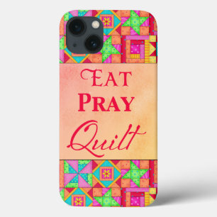 Essen Beten Quilt Red Coral Patchwork Blockkunst Case-Mate iPhone Hülle