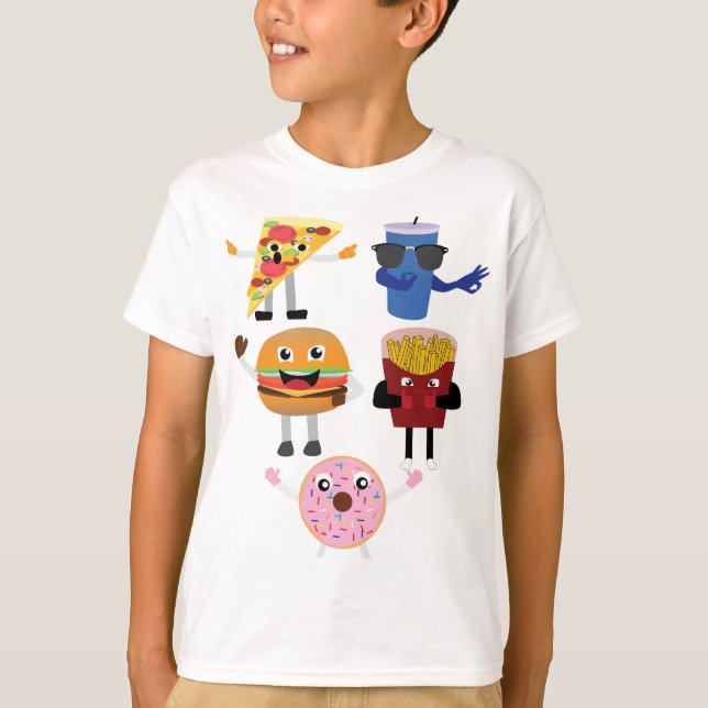 Essen Charaktere T-Shirt (Vorderseite)