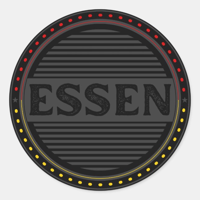 Essen City Pride Emblem – Deutsche Identität Runder Aufkleber (Vorderseite)