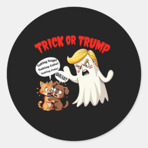 Essen der Hunde Trick oder Trump lustigen Trump 20 Runder Aufkleber