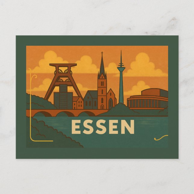 Essen Deutschland Stadt Kunst Postkarte (Vorderseite)