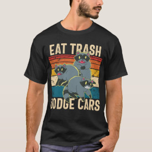 Essen Dodge Müllwagen Retro Raccoon Müllhalde Pa T-Shirt