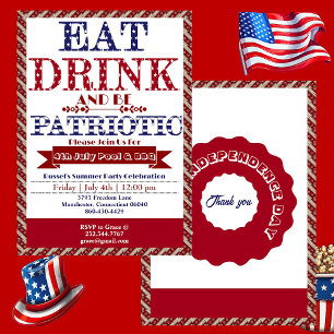 Essen Drink & Be Patriotic 4. Juli Pool & GRILLEN  Einladung