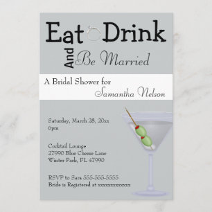 Essen Drink & Be Verheiratet Bridal Dusche Einladu Einladung