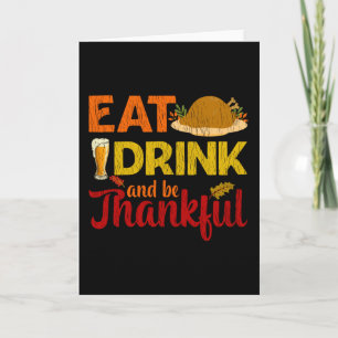 Essen Drink ist dankbar Familie Matching Erntedank Karte
