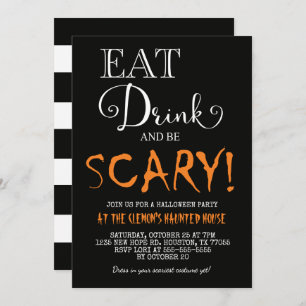 Essen Drink & sei Beängstigend Halloween Einladung