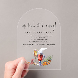 Essen Drink sei froh Weihnachten Acrylic Acryleinladungen