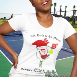 Essen Drink & Sei froh Weihnachts Pickleball Team T-Shirt