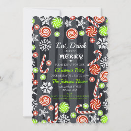 Essen Drink sei frohe Weihnachten Bonbonschneefloc Einladung