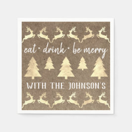 Essen Drink sei Merry Gold Rentier Kraft Bronze Wh Serviette